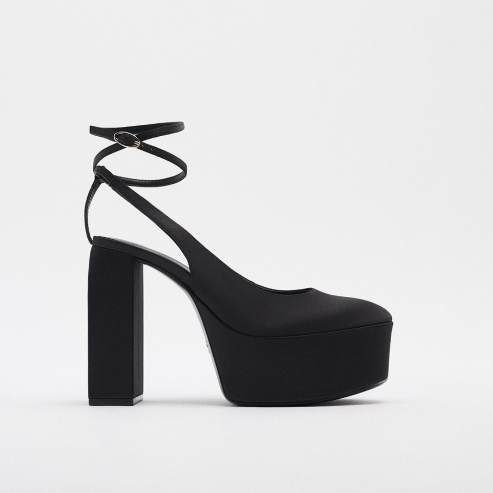 Zara platform heeled slingback shoes size 39